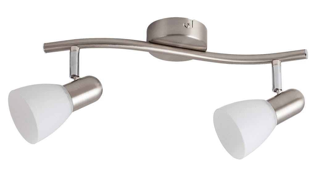 Faretto parete/soffitto cromo satinato bianco 2xE14 Rabalux