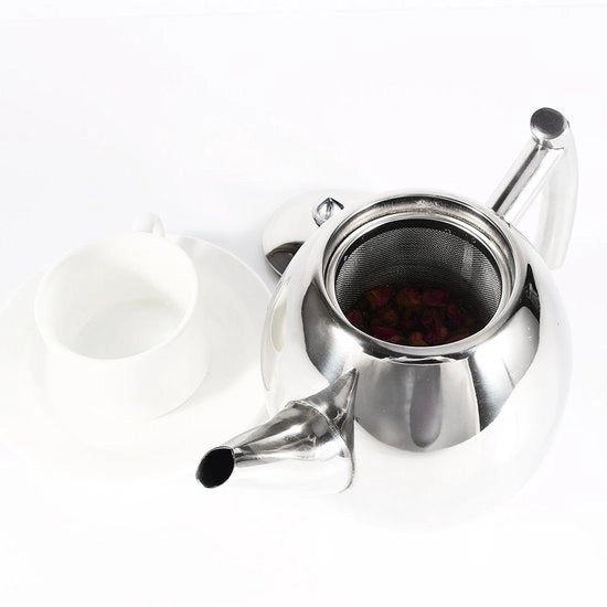 Caffettiera di alta capacità - Acciaio inossidabile - Finitura lucida - Duraturo - Senza filtro - Per uso domestico/albergo/caffetteria