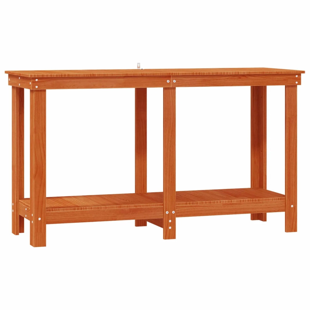 Banco da lavoro con lo scaffale Marrone Cera 140 x 50 x 80 cm 870301