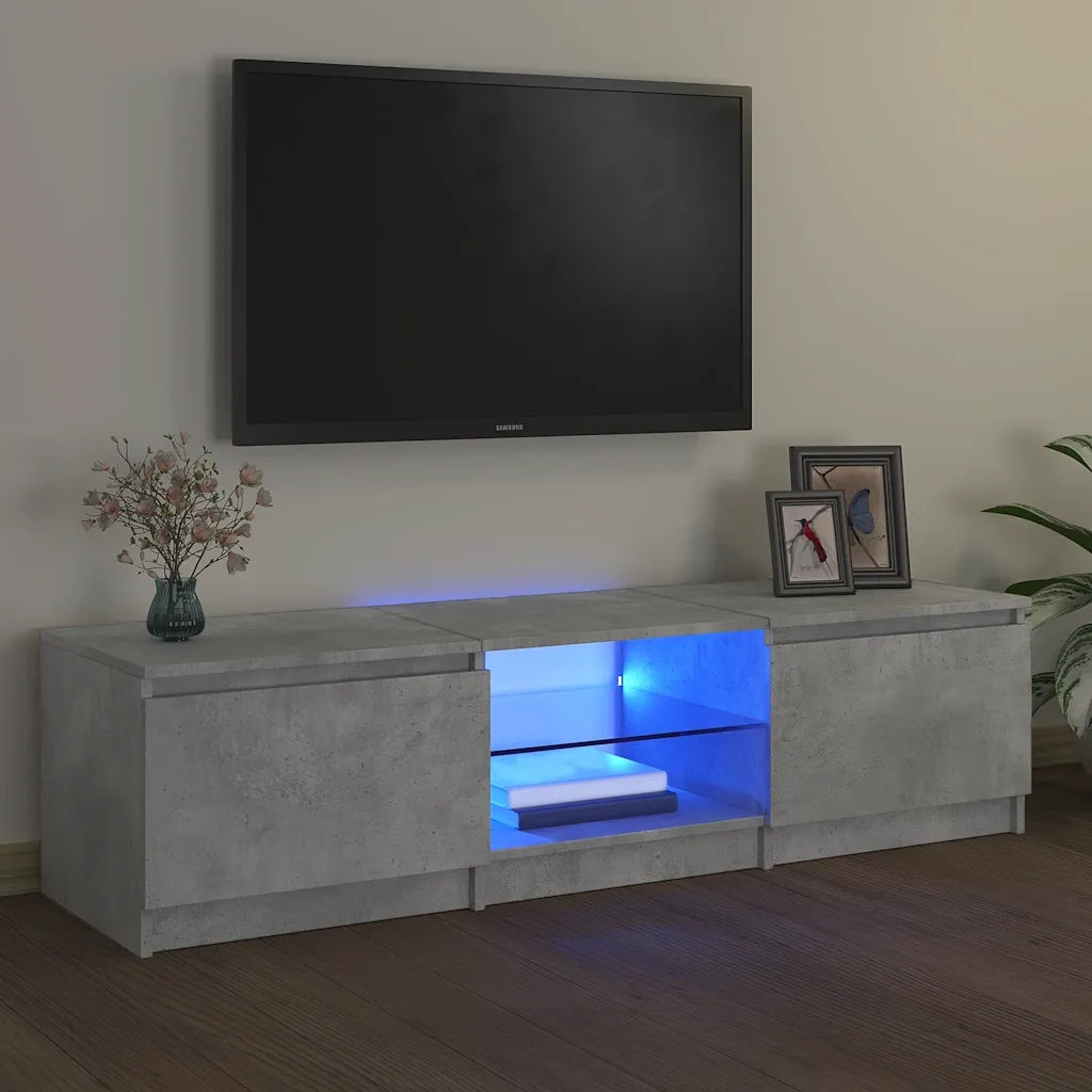 Mobile Porta TV con Luci LED-Mobile per TV-Credenza TV Grigio Cemento 140x40x36 cm