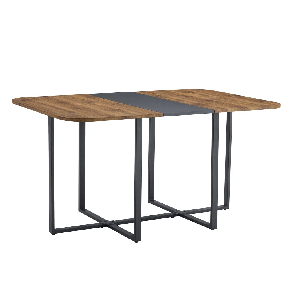 Tavolo da pranzo per 4 a 6 persone con struttura in metallo stile moderno per cucina e sala da pranzo in MDF nero