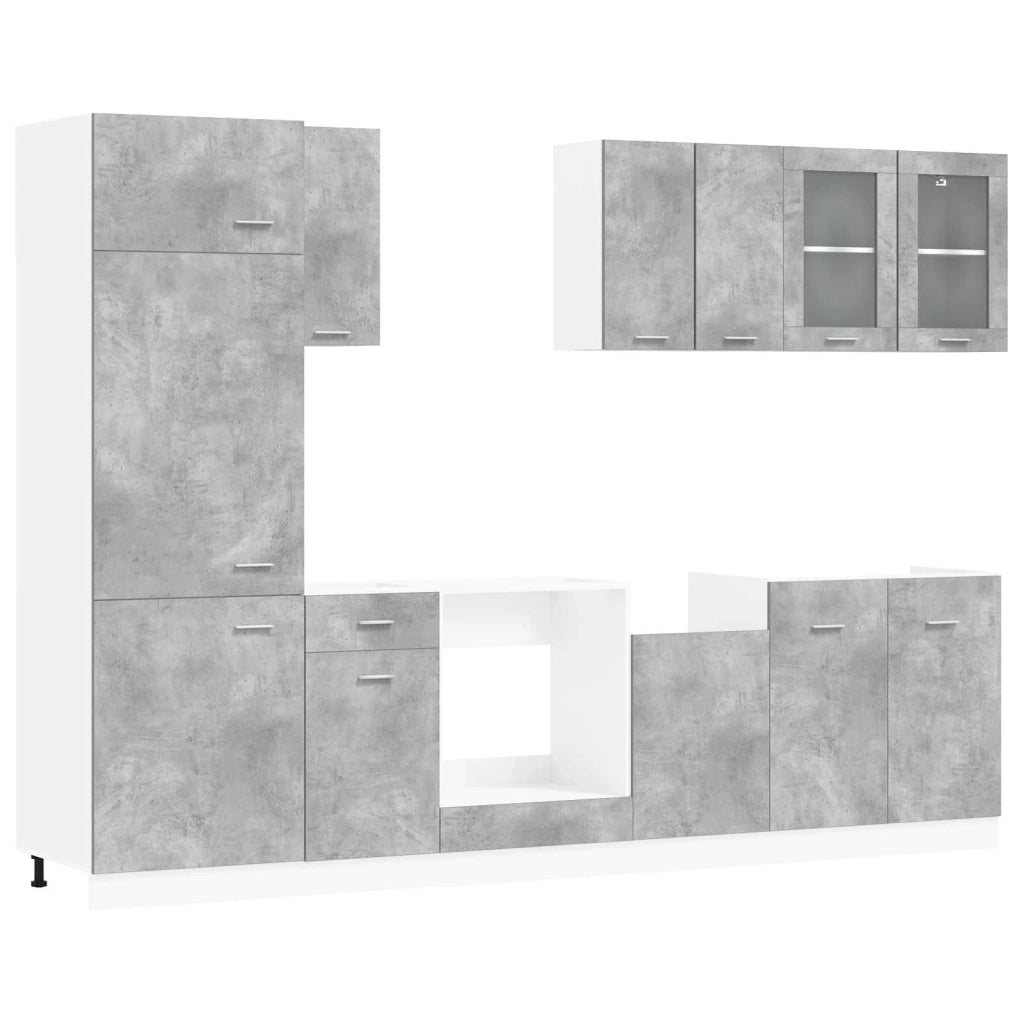 Unità Cucina Lyon 8 pcs Grigio Cemento Legno ingegnerizzato 3445842