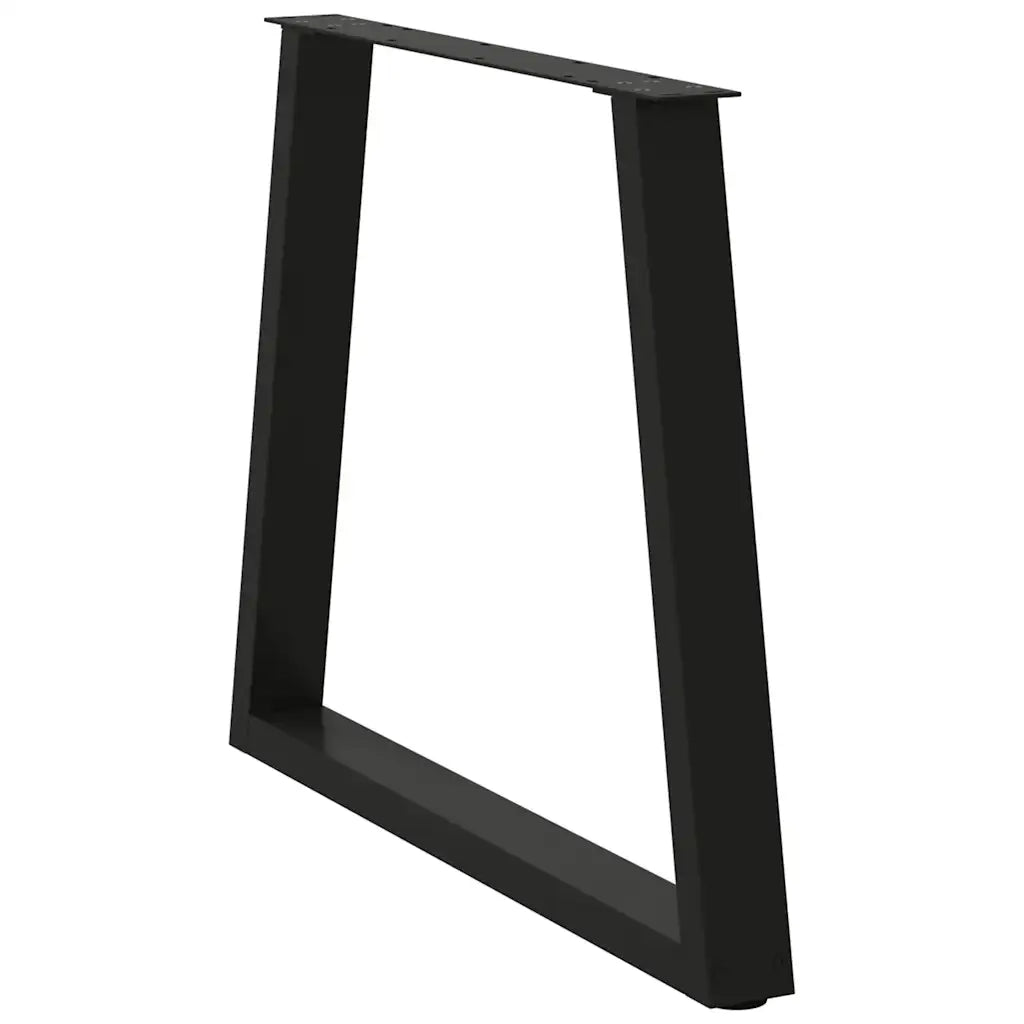 Gambe per tavolo da pranzo a forma di V 2 pz nere 80x(72-73,3) cm in acciaio 4012572