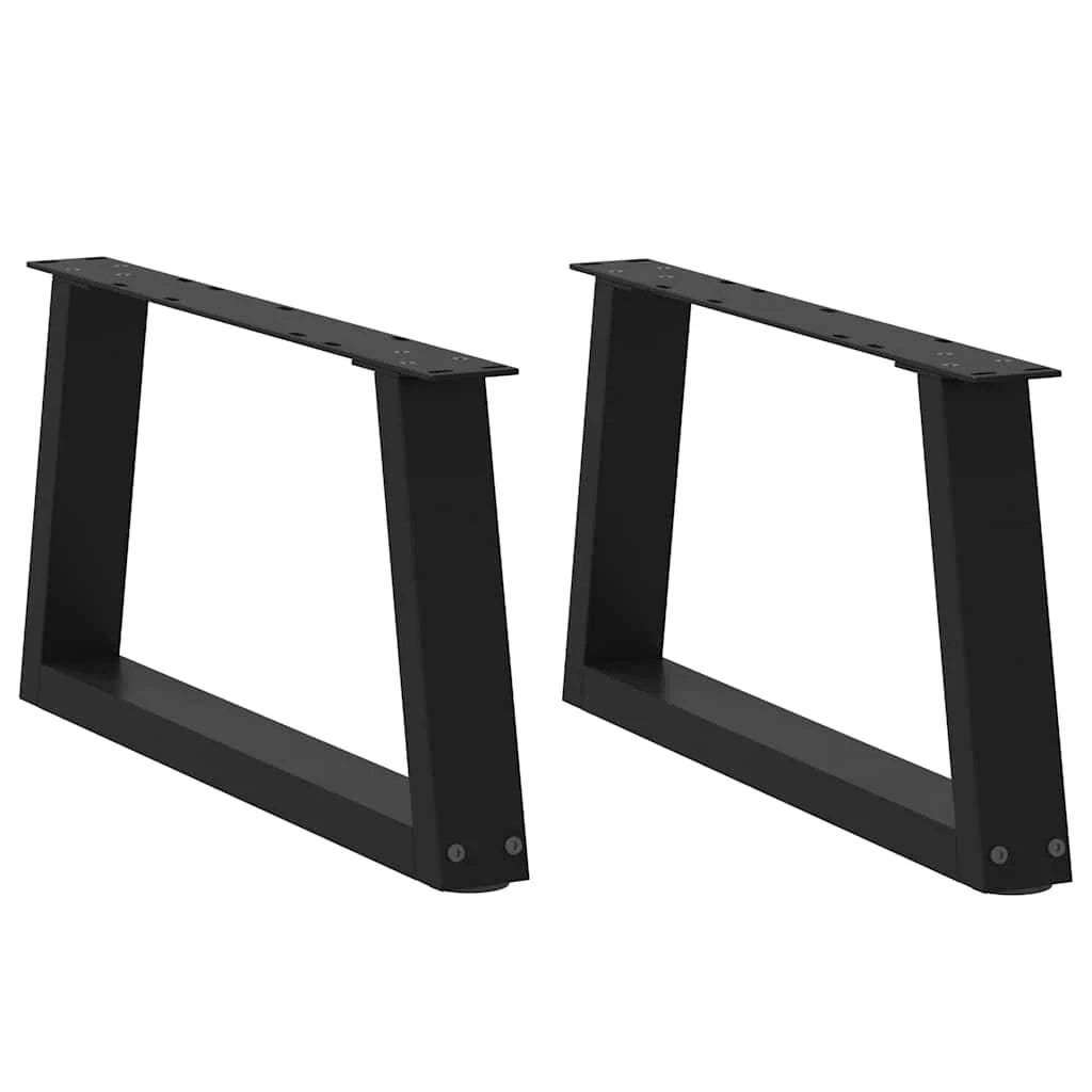 Set di 2 gambe regolabili per tavolino da caffè a forma di V 60 x 30-31,3 cm in acciaio nero 02_0056828