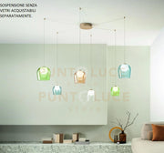 SOSPENSIONE SANTOS RAGNO SPOSTABILE 6 LUCI ORO LED 3000K 2880LM 48W D.11-14CM SENZA VETRI