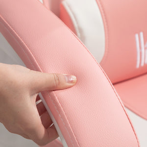 Sedia da Gaming Ergonomica con Orecchie da Gatto Poggiapiedi Retrattile e Schienale Reclinabile 135° Rosa