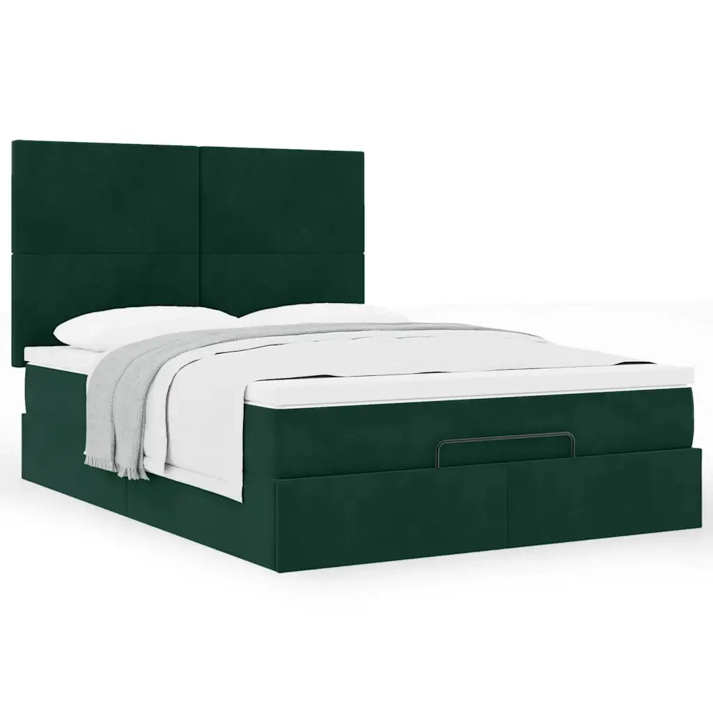 Struttura Letto Pouf con Materassi 140x190 cm in Velluto 3313400