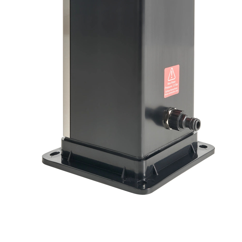 Set doccia miscelatore da esterno in PVC nero con funzione pioggia alimentato ad energia solare Giardino moderno