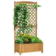 Fioriera da Esterno in Legno d'Abete con Design Verticale Rialzato, 90x45x180 cm, Giallo