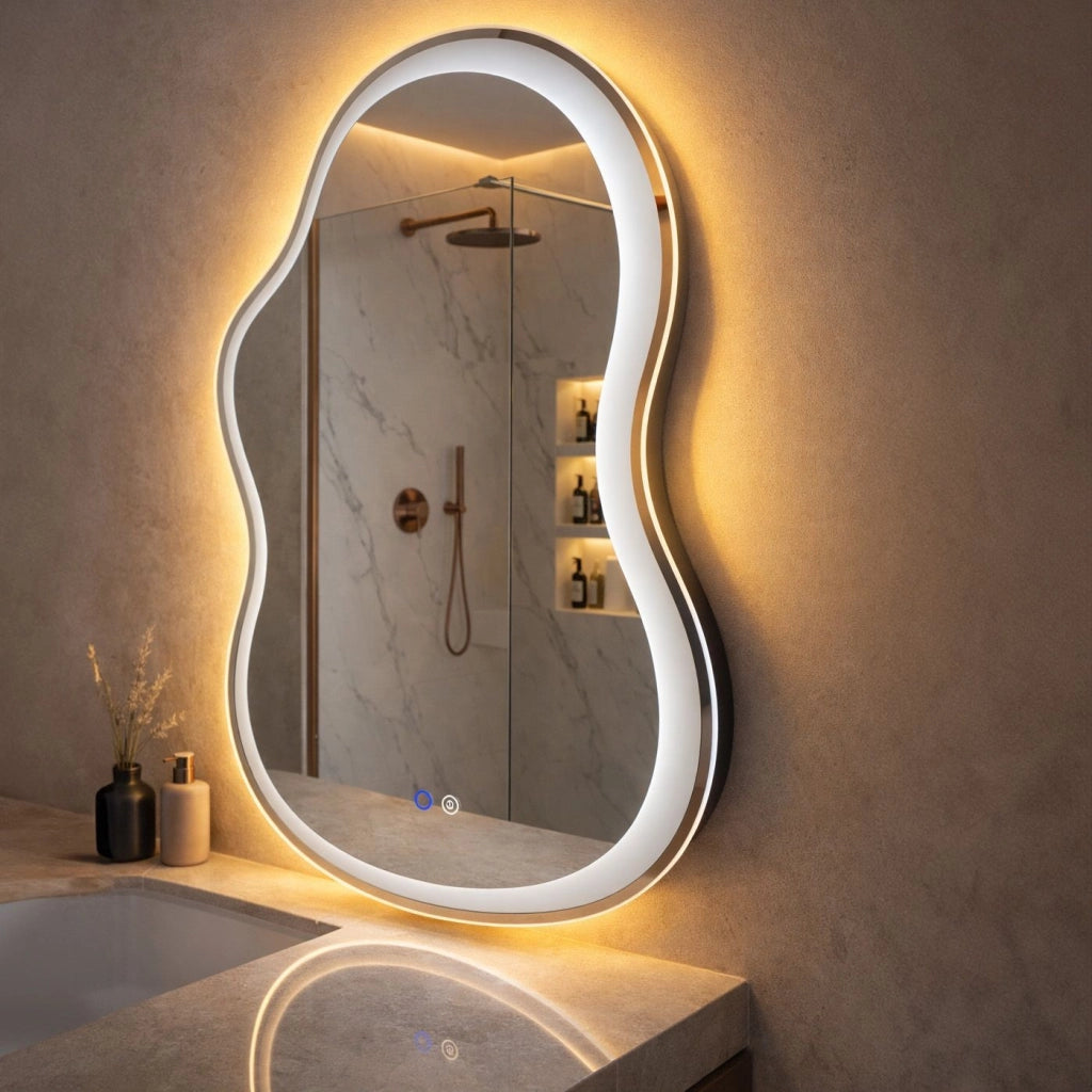 Specchio Led Uno Double 80x55 Cm