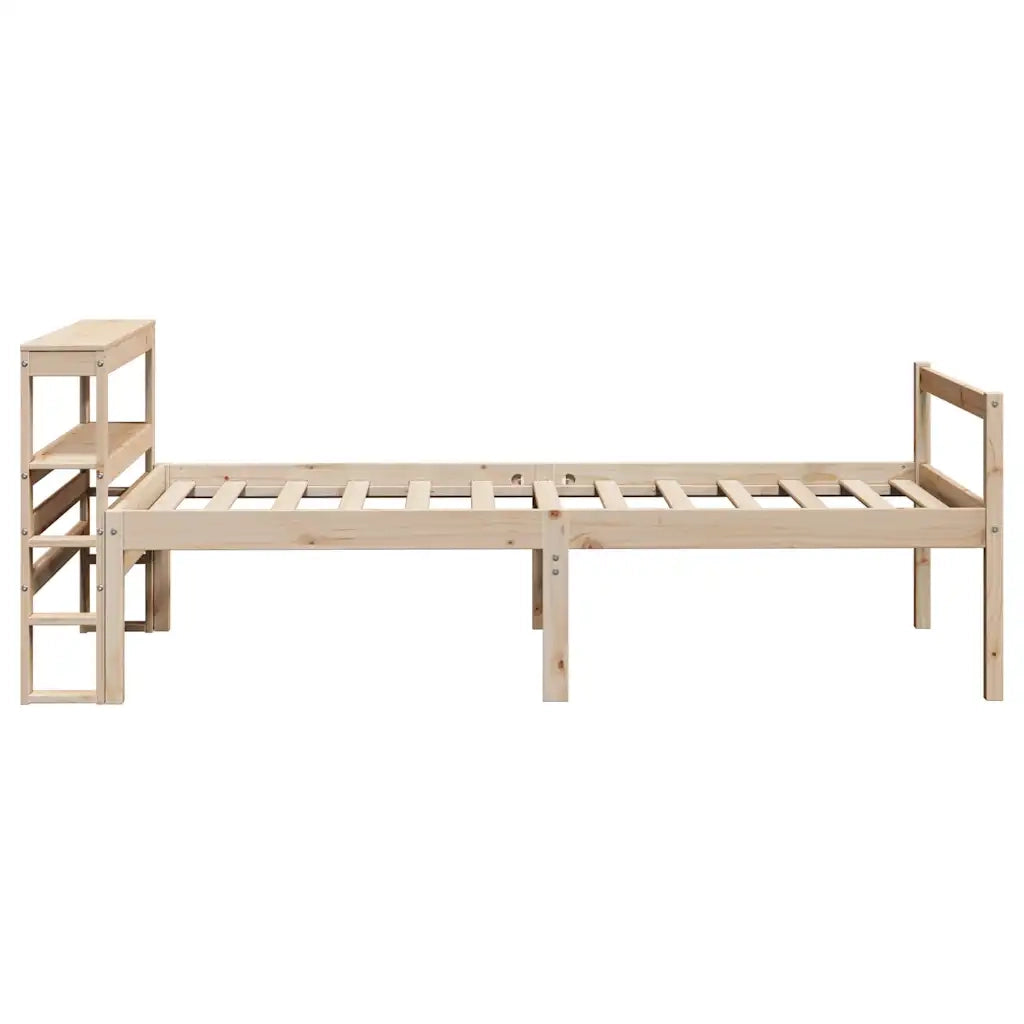Letto per Anziani con Testiera 90x200 cm Legno Massello Pino