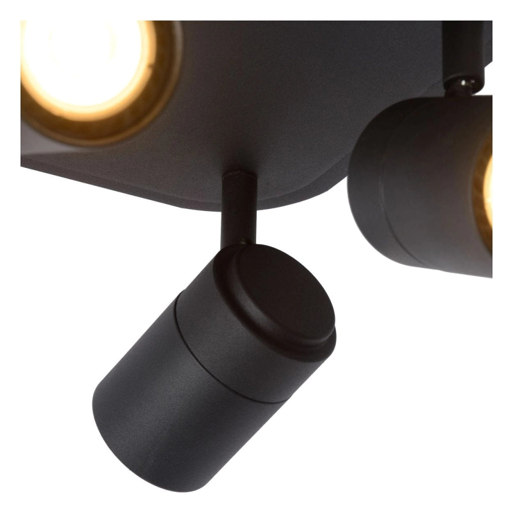 Plafoniera spot Lucide Lennert 4xGU10 5W nera IP44