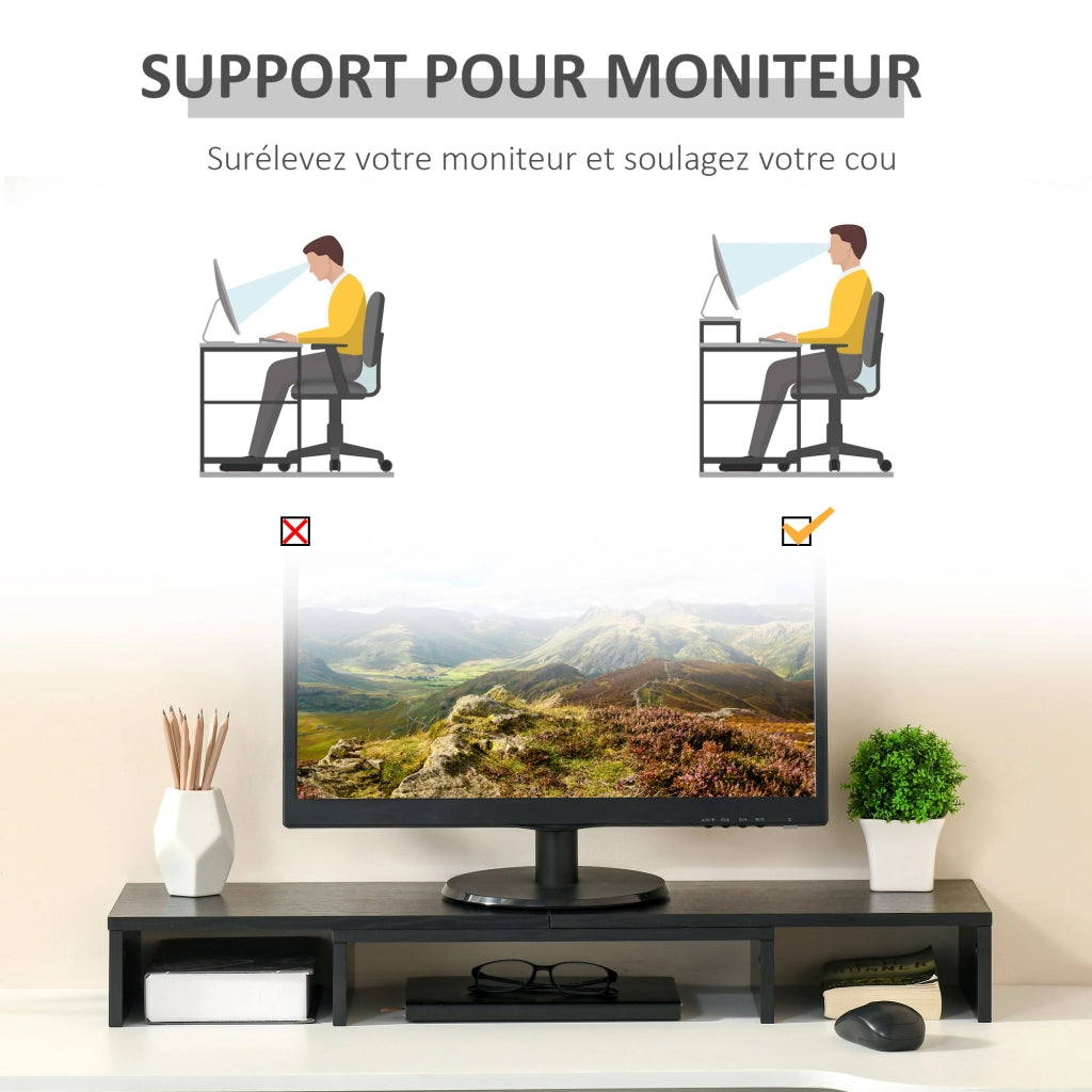 Supporto Monitor Regolabile Estensibile ¨C Zephmum ¨C Nero 80-117 cm