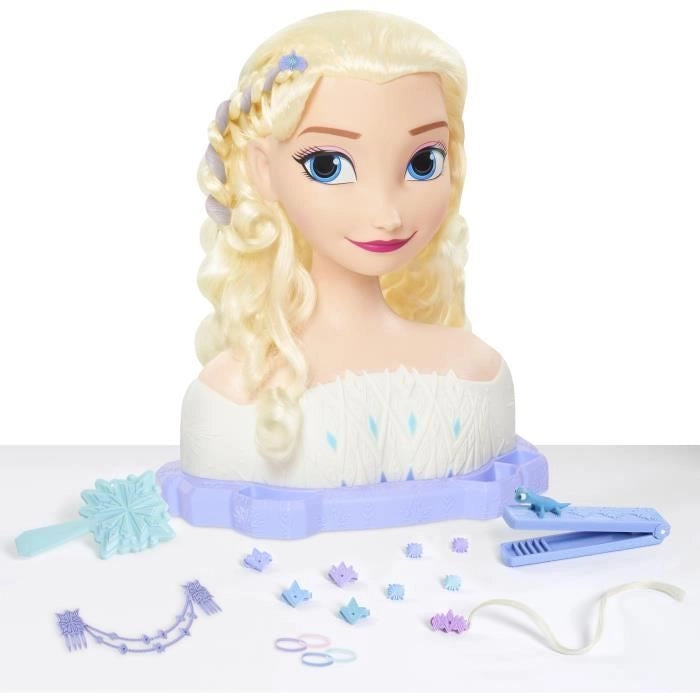 Testa styling - SNOW QUEEN - Testa styling Elsa Deluxe - Extension, accessori per capelli e rivelazione colore, a partire da 3 anni