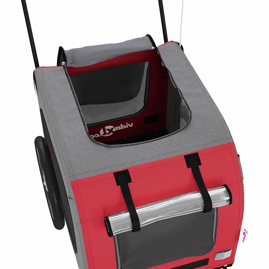 Rimorchio per bicicletta per animali domestici Rosso e grigio CFW6879157