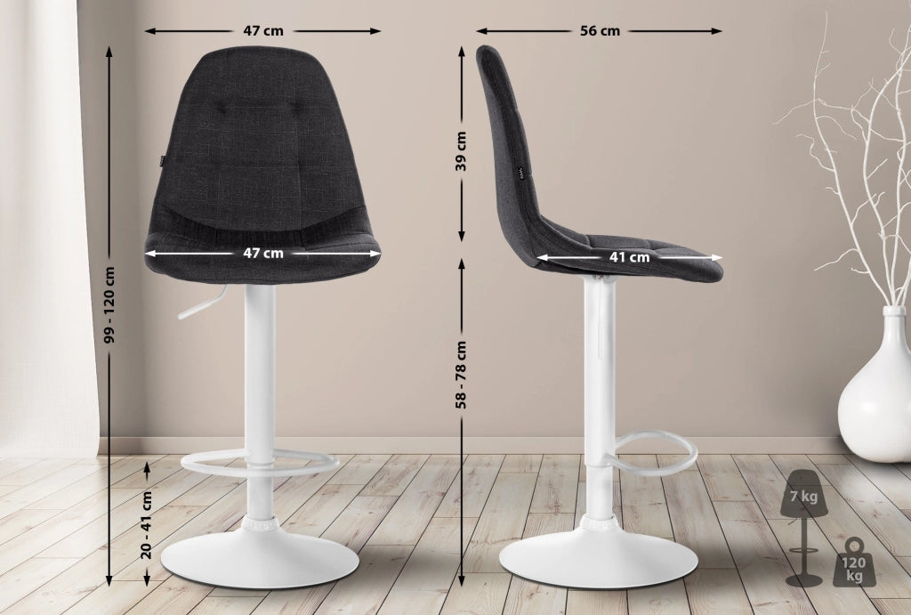Sgabello da bar tessuto Elmore L 5