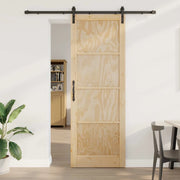 Porta scorrevole Naturale e Nero 83 x 232 cm 3445409