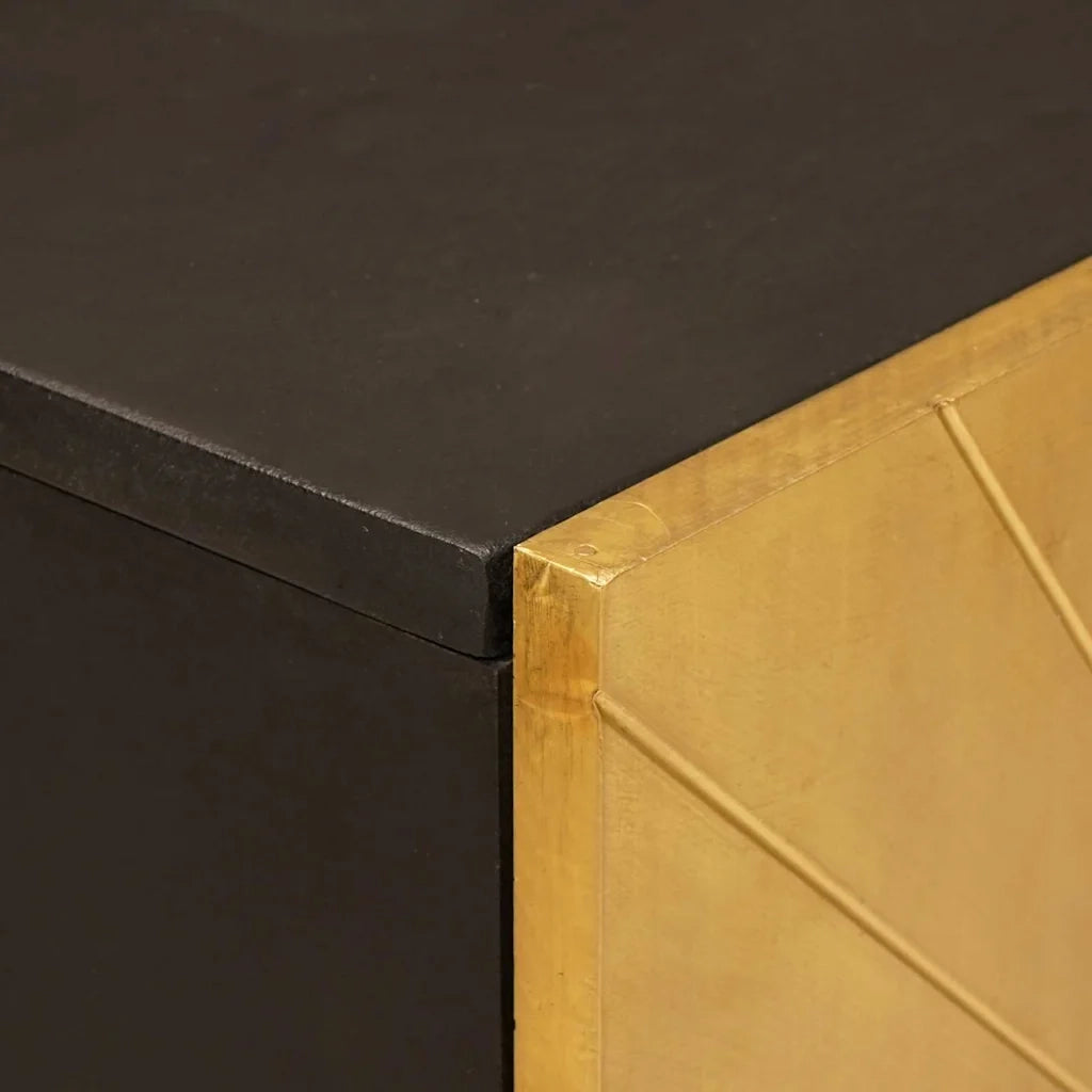 Mobile laterale con lo scaffale Nero e Oro 90 x 33,5 x 75 cm 4017856
