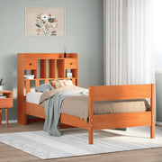 Letto Libreria senza Materasso Marrone Cera 75x190 cm in Pino 3323052