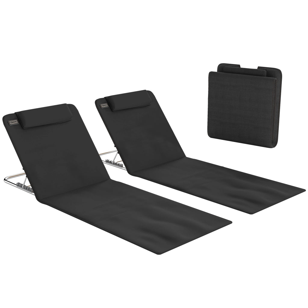 Tappeto da Spiaggia Pieghevole Imbottito ¨C zephmum ¨C Nero 180x60 cm