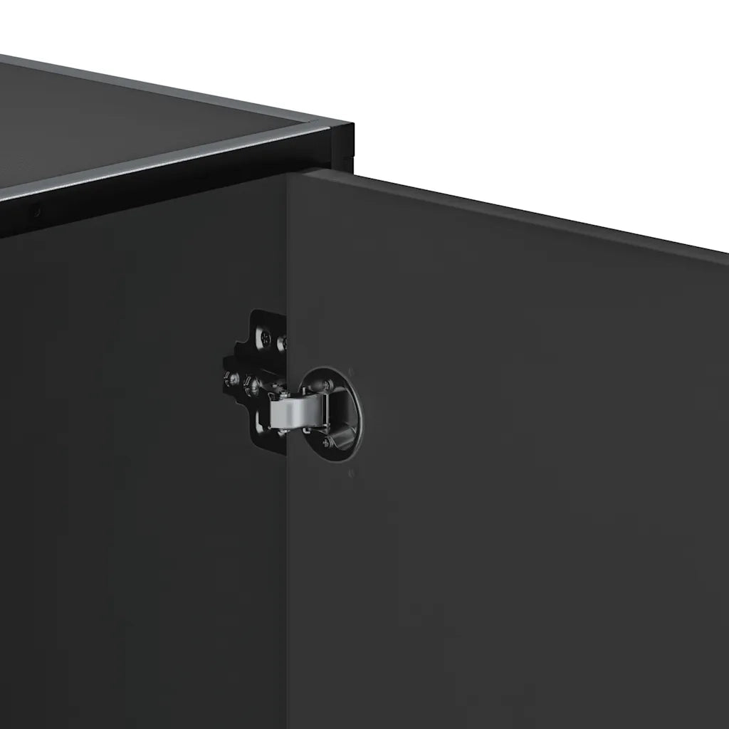Scarpiera Nera 100x40x53,5 cm in Truciolato e Metallo 849214
