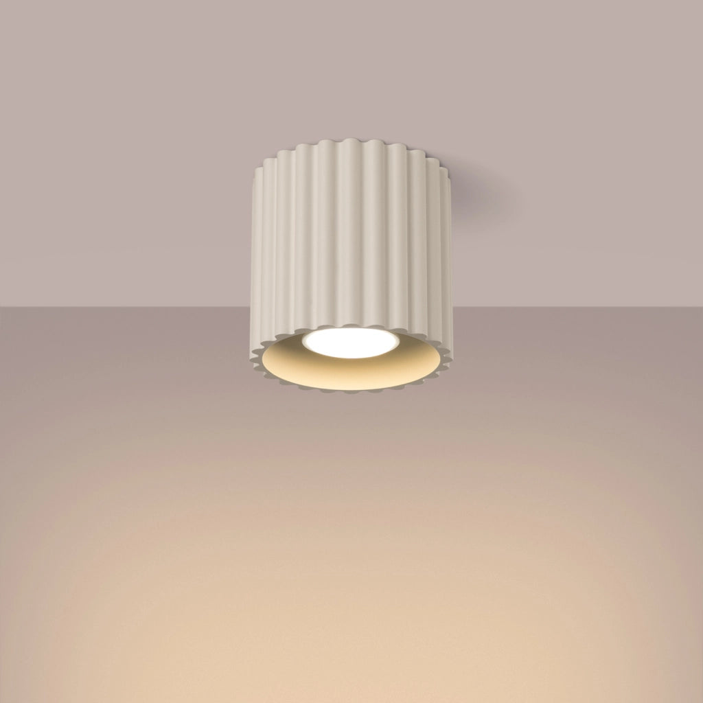 Spot soffitto VISTAO Pure Lume beige rigato 10cm GU10