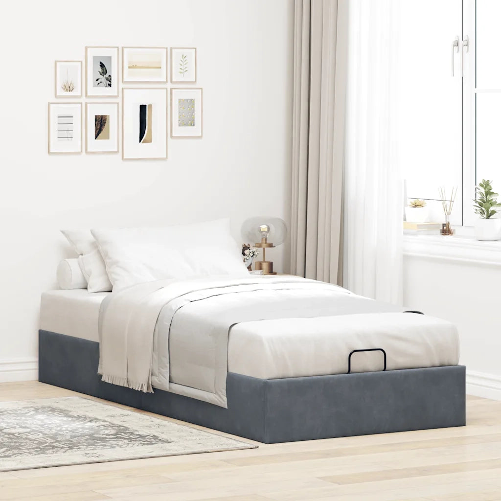Struttura Letto Pouf Senza Materasso 100x200 cm Velluto 3310944