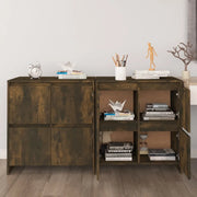 Credenze 2 pz Rovere Fumo 70x41x75 cm in Legno Multistrato 3098094