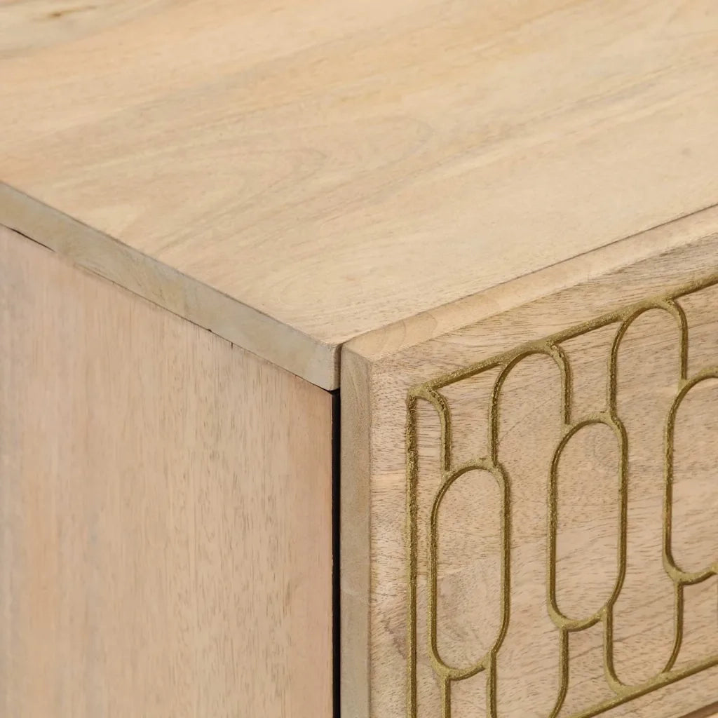 Comodini 2pz 40x33x46 cm in Legno Massello di Mango 358247