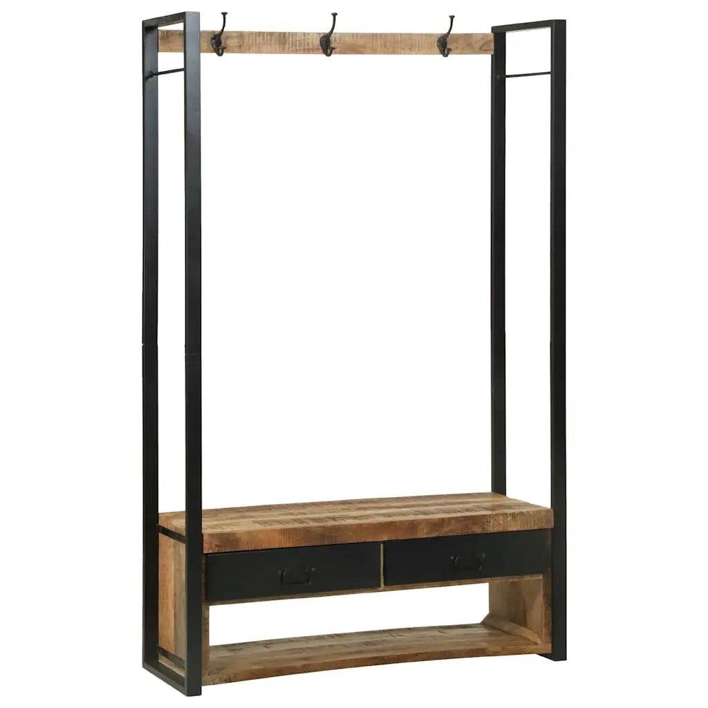 Stendibiancheria con cassetto Marrone Legno massello di mango 4015963