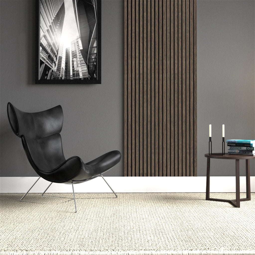 Set 5 Pannelli Fonoassorbenti per Interno da Parete 57,25x1,9x120 cm in MDF e Carta Melaminica Rovere Bianco Antico