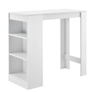 Tavolo alto da bistrot con contenitore 3 ripiani 110 cm bianco 03_0006187