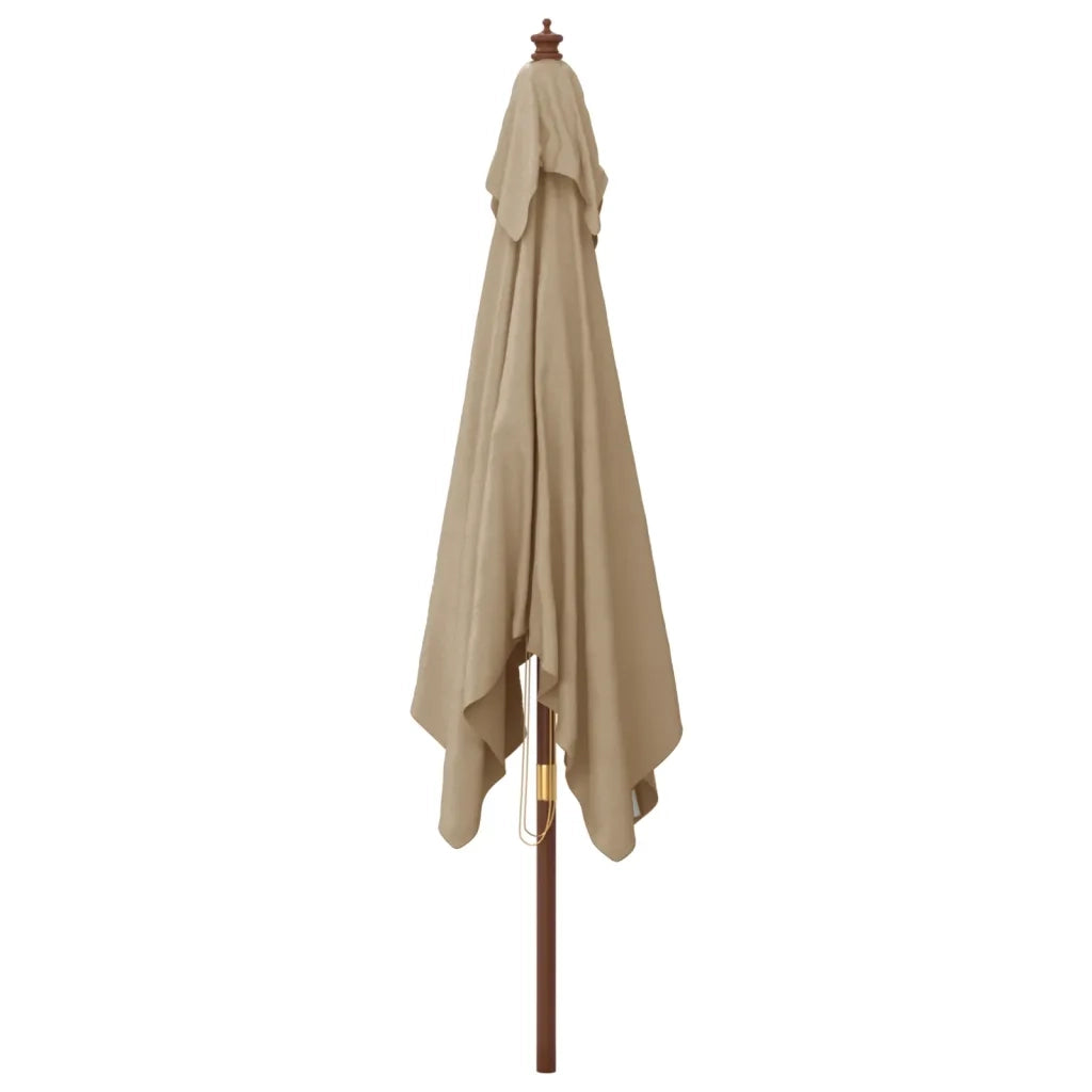 Ombrellone da Giardino con Palo in Legno Tortora 300x300x273 cm 363194
