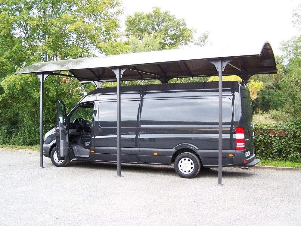 Carport FORESTA tettoia arrotondata per posto camper, furgone, barca, in alluminio, tetto policarbonato 360X760