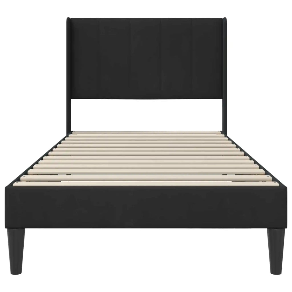 Struttura del letto con testiera Nero 90 x 200 cm Velluto