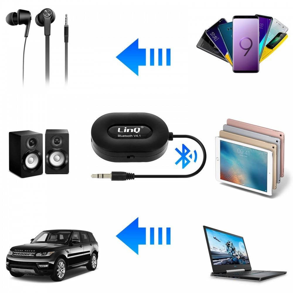 Trade Shop - Ricevitore Musicale Bluetooth X81 Per Auto Speaker Aux Jack Vivavoce Wireless 3,5mm -