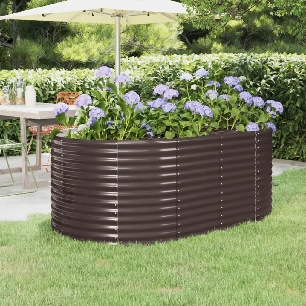 Vaso Giardino Acciaio Verniciato Polvere 175x100x68cm Marrone cod mxl 66854
