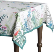 Tavolino coperto, 100% cotone, 160 cm x 220 cm, coperto decorativo, lavabile, quadrato, coperto per tavola per regali di madre, pasti, matrimoni, buffet, tropici - primavera/estate