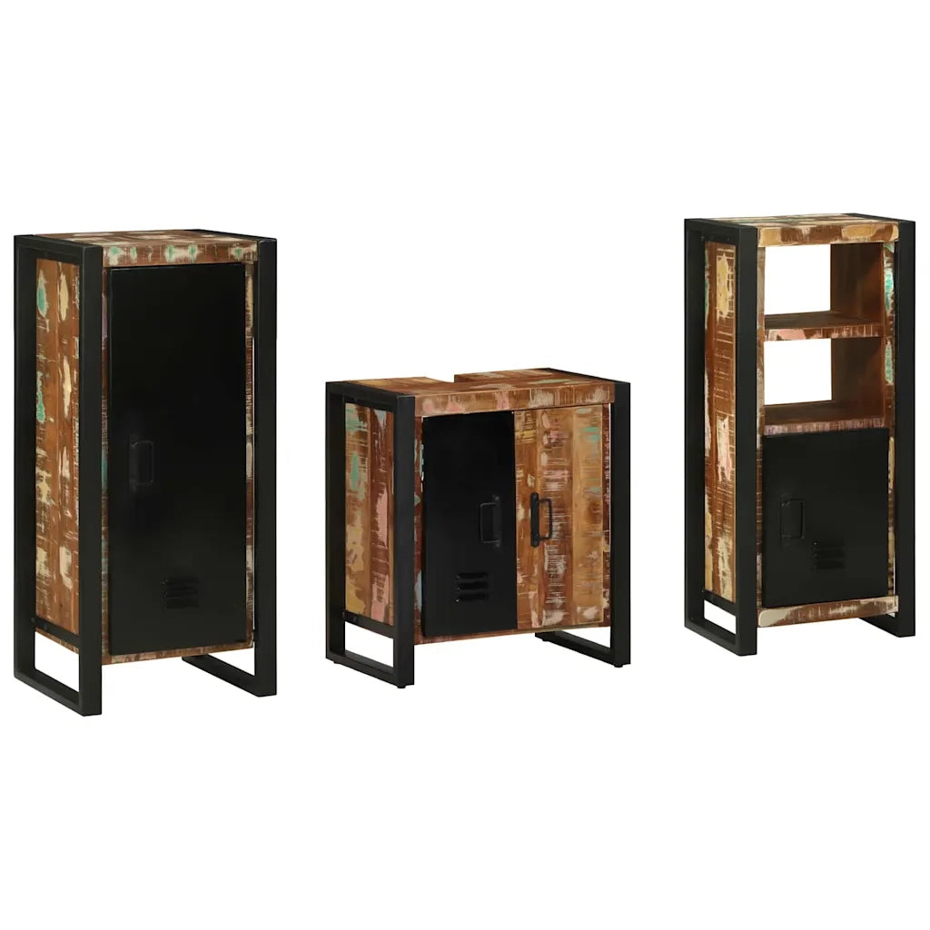 Set di mobili per il bagno 3 pcs Legno Recuperato Massello 3305629