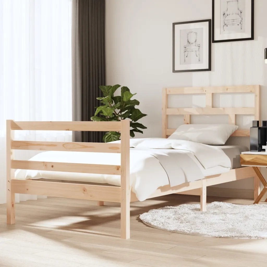 Giroletto-Struttura Letto 90x190 cm Single in Legno Massello 705804