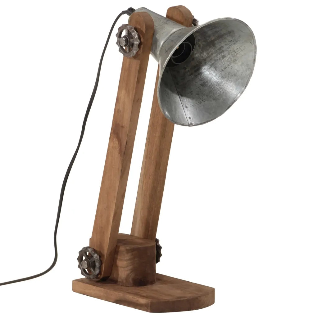 vidaXL Lampada da Scrivania 25 W Argento Vintage 23x13x52 cm E27