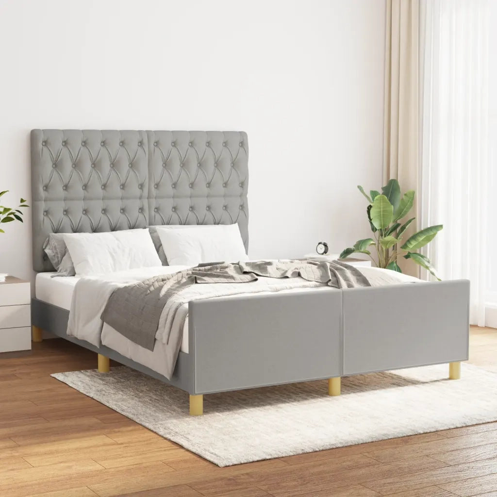 Giroletto senza Materasso Grigio Chiaro 140x190 cm Tessuto
