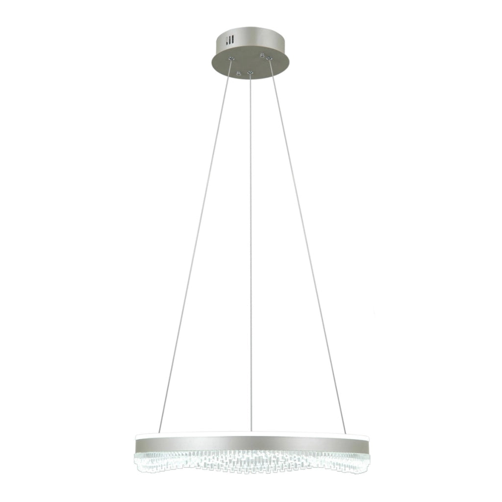 Lampada sospesa LED Morte Italux anello argento 40W