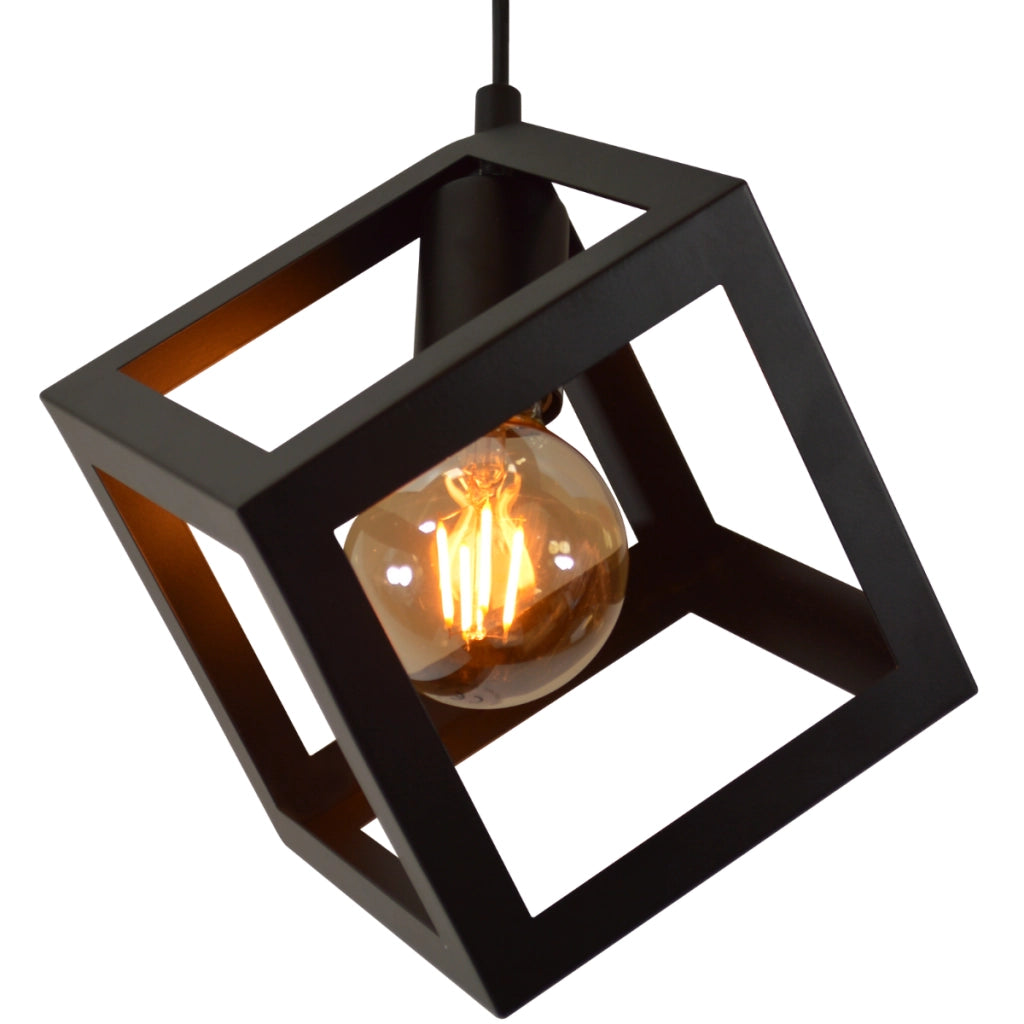 Lampada a sospensione Polux Sweden nera E27 in metallo
