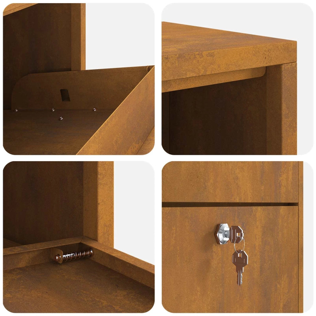 Cassetta per pacchi con archiviazione Ruggine 44 x 22 x 82 cm CFW1888014