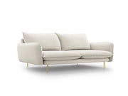 Cosmopolitan Design - Divano "Vienna" 4 posti in tessuto strutturato beige chiaro 