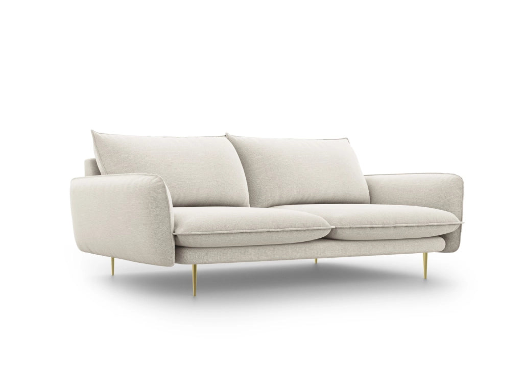 Cosmopolitan Design - Divano "Vienna" 4 posti in tessuto strutturato beige chiaro 