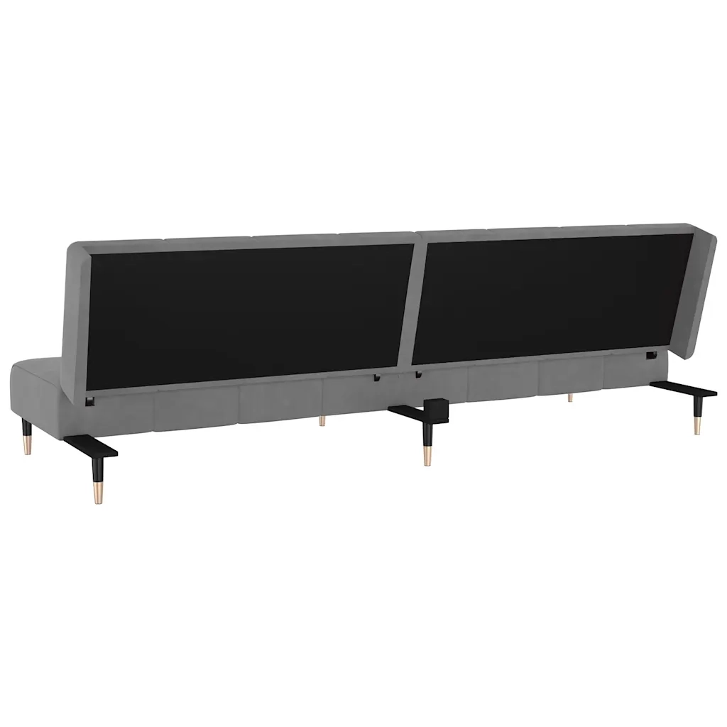 Divano letto | Sof¨¤ letto | Letto singolo a 2 Posti Grigio Chiaro in Velluto