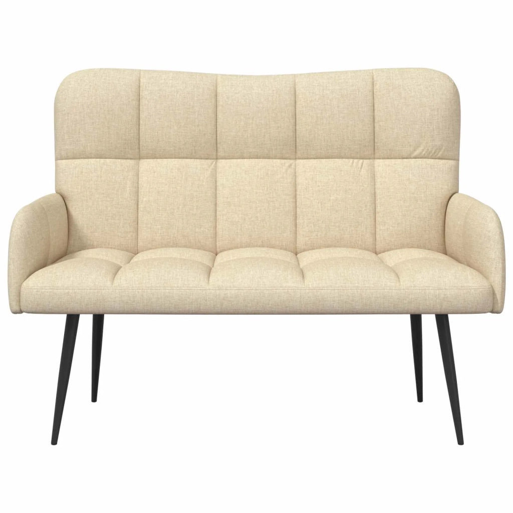 Sofa a Due Posti Crema 115 x 61 x 87 cm Tessuto