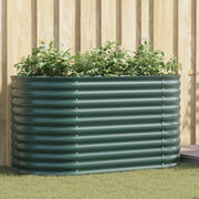 Letto da Giardino Rialzato Verde 160x80x81 cm in Acciaio Galvanizzato
